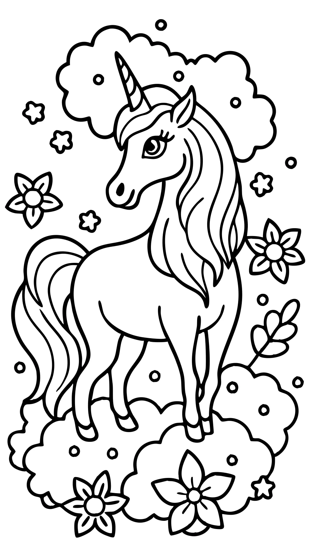 Páginas para colorear para adultos Unicornio